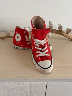 Converse Red High-Top Canvas Sneakers
